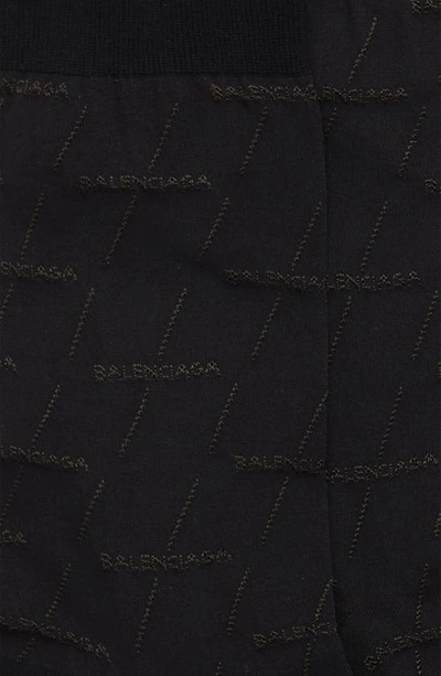 Shop Balenciaga Logo Socks In Black/ Dark Grey