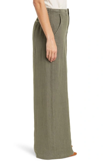L'agence Campbell High Waist Wide Leg Cotton Blend Pants In Beetle