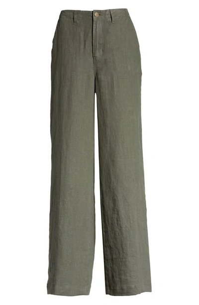 L'agence Campbell High Waist Wide Leg Cotton Blend Pants In Beetle