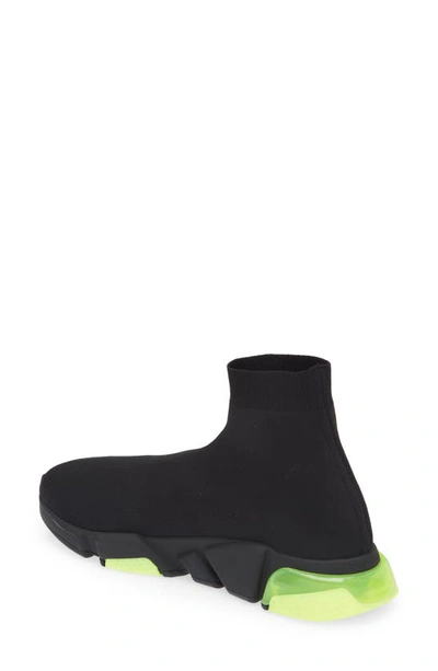 Shop Balenciaga Speed Lt Clear Sole Sock Sneaker In Black/ Clear/ Neon