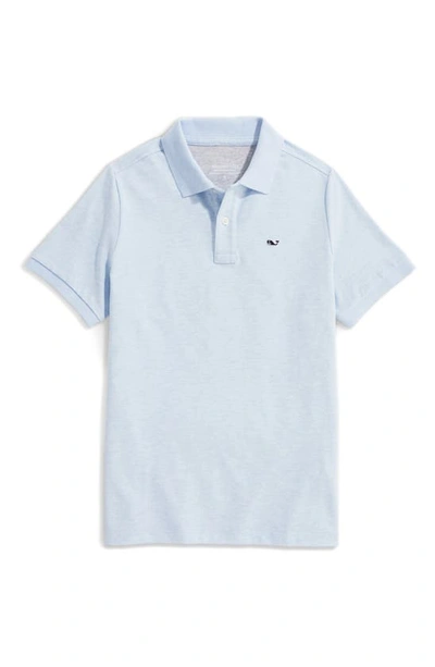 Shop Vineyard Vines Kids' Edgartown Piqué Performance Polo In Jake Blue