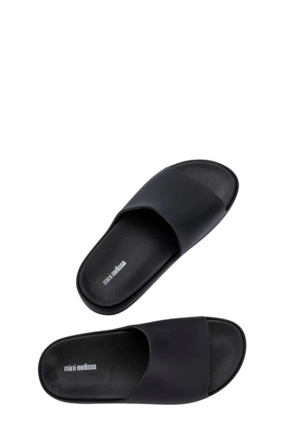 Shop Mini Melissa Kids' Cloud Slide Sandal In Black/ Black
