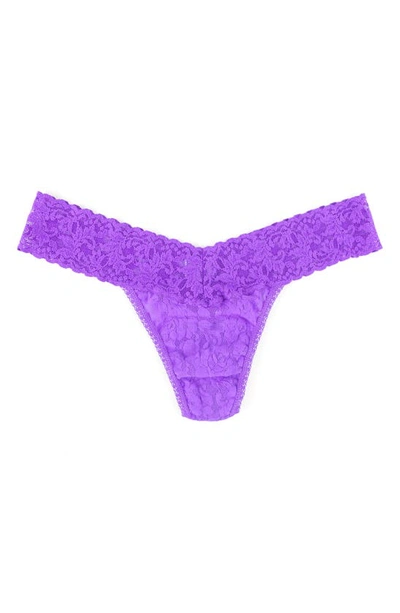 Shop Hanky Panky Signature Lace Low Rise Thong In Vivid Violet