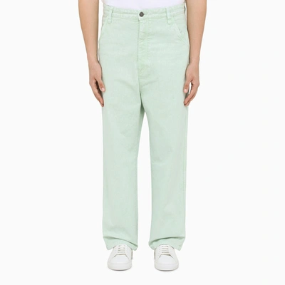 Shop Ami Alexandre Mattiussi Aqua Green Straight-leg Jeans