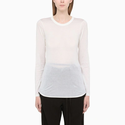 Shop Ann Demeulemeester White Karo Crewneck Top