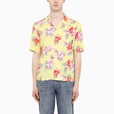 Shop Palm Angels | Floral-print Shirt In Yellow