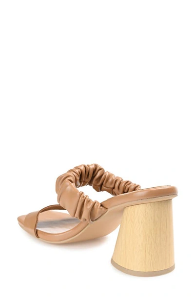 Journee Collection Open Square-toe Block Heel In Tan