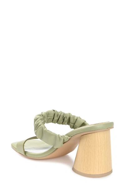 Journee Collection Open Square-toe Block Heel In Green