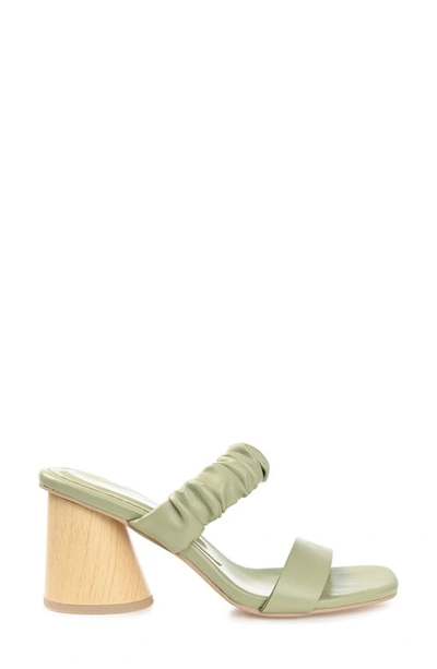 Journee Collection Open Square-toe Block Heel In Green