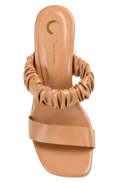 Journee Collection Open Square-toe Block Heel In Tan