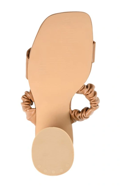 Journee Collection Open Square-toe Block Heel In Tan