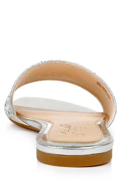 Shop Jewel Badgley Mischka Dillian Glitter Slide Sandal In Silver Glitter