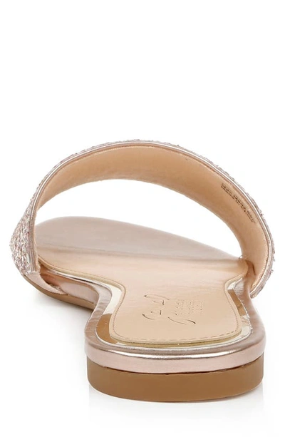 Shop Jewel Badgley Mischka Dillian Glitter Slide Sandal In Rose Gold Glitter