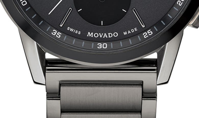 Shop Movado Museum Sport Chronograph Bracelet Watch, 43mm In Gunmetal/ Black