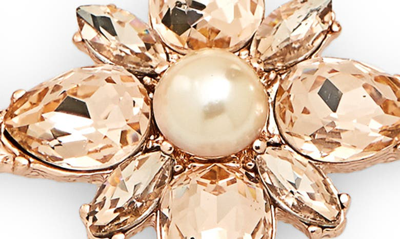 Shop Marchesa Imitation Pearl Cluster Bracelet In Rgld/ Silk