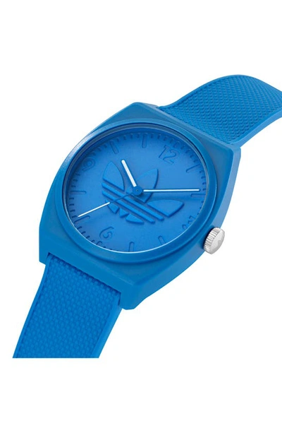 Shop Adidas Originals Project Two Resin Rubber Strap Watch, 38mm In Blue