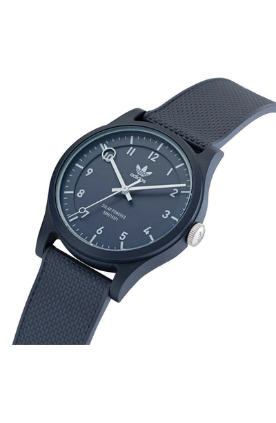 Shop Adidas Originals Project One Bio-resin Strap Watch, 39mm In Navy