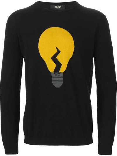 Fendi Black Light Bulb Appliqué T-shirt