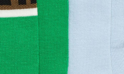 Shop Fendi 2-pack Cotton Blend Sock Set In F1gfl Grn/ Blue