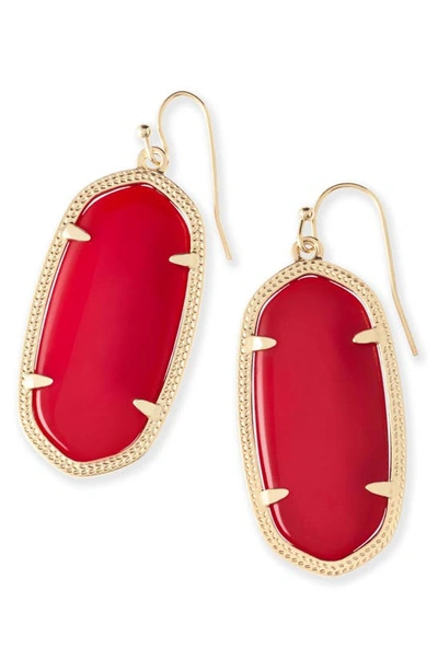 Shop Kendra Scott Elle Filigree Drop Earrings In Bright Red/ Gold