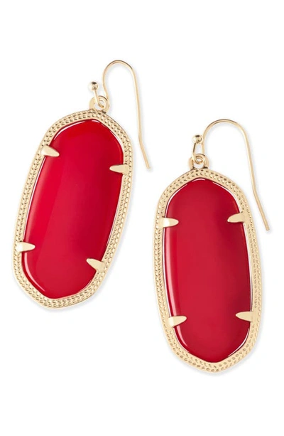 Shop Kendra Scott Elle Filigree Drop Earrings In Bright Red/ Gold