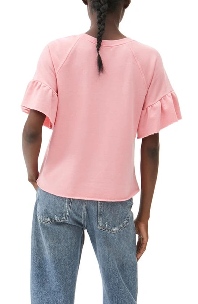Shop Michael Stars Ava Flutter Sleeve T-shirt In Pink