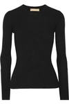 Michael Kors Ribbed Cashmere Sweater In Black