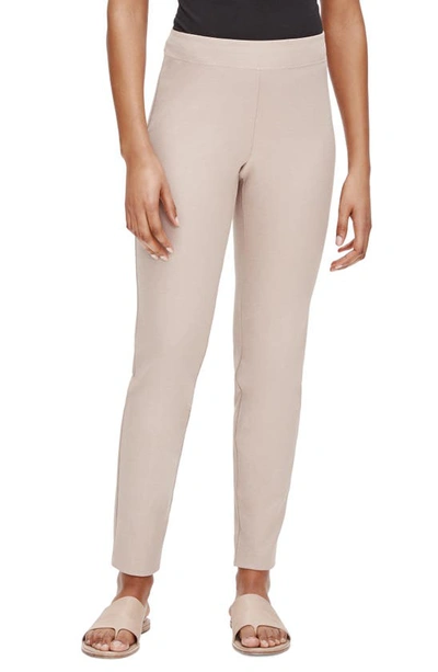 Shop Eileen Fisher Stretch Crepe Slim Ankle Pants In Bramble