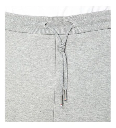 Shop Thom Browne Striped Cotton-jersey Jogging Bottoms In Grey