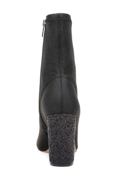 Shop Jewel Badgley Mischka Jovanna Embellished Block Heel Bootie In Black Fabric