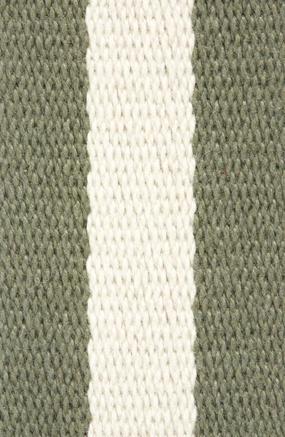 Shop Drake's Stripe Web Belt In Moss / Taupe
