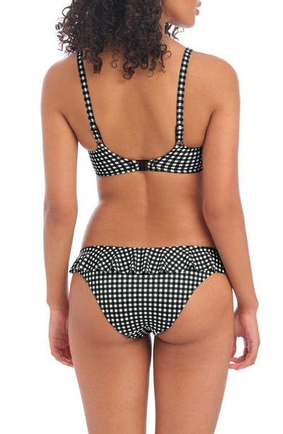 Shop Freya Check In Underwire Sweetheart Bikini Top In Monochrome