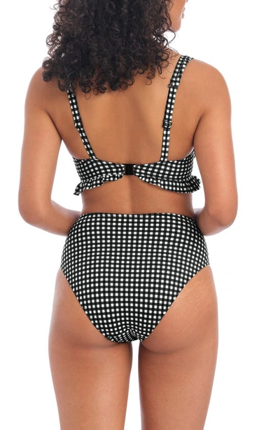 Shop Freya Check In Underwire High Apex Bikini Top In Monochrome