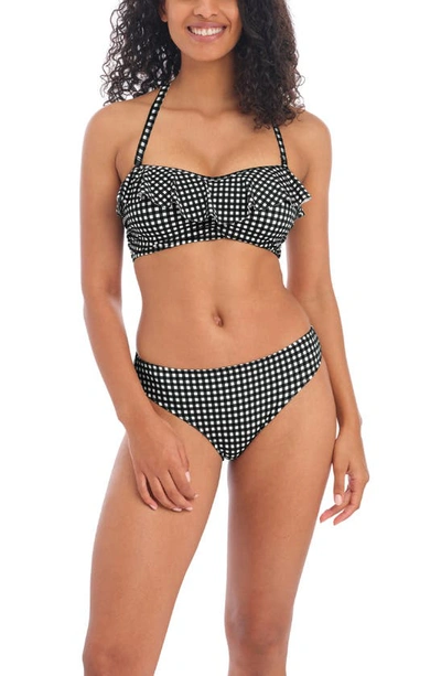 Shop Freya Check In Underwire Bandeau Bikini Top In Monochrome