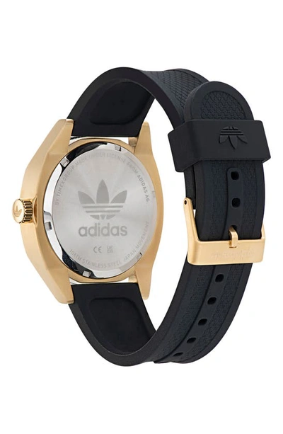 Shop Adidas Originals Edition Two Silicone Strap Watch, 42mm In Black