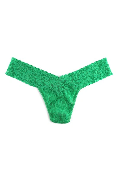 Shop Hanky Panky Signature Lace Low Rise Thong In Grassland Green