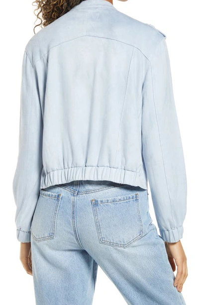 Blanknyc Faux Suede Moto Bomber In Vapor