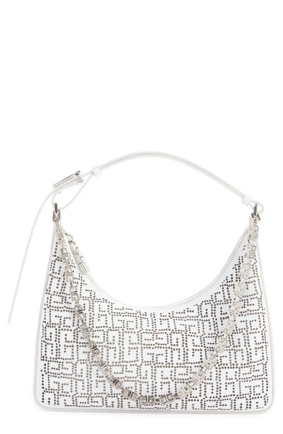 Shop Givenchy Moon Cut Small Leather Hobo Bag In Ivory