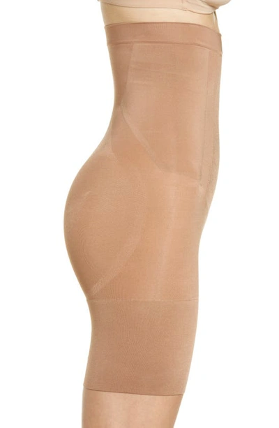 Shop Spanxr Oncore High Waist Mid-thigh Shorts In Caf Au Lait