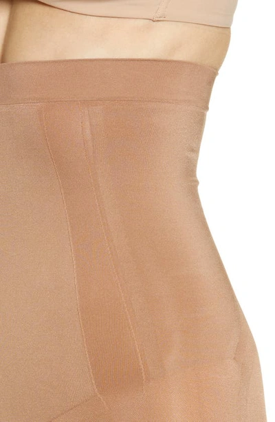 Spanxr Oncore High Waist Mid-thigh Shorts In Caf Au Lait
