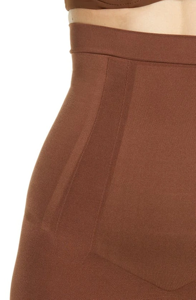 Shop Spanxr Oncore High Waist Mid-thigh Shorts In Chestnut Brown