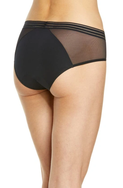 Shop Saalt Period & Leakproof Regular Absorbency Mesh Hipster Panties In Volcanic Black