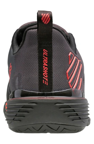Shop K-swiss Ultrashot 3 Tennis Shoe In Asphalt/ Jet Blk/ Spcy Orng