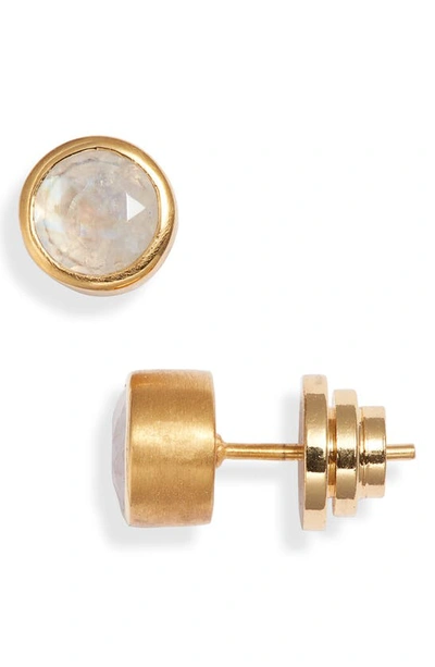 Shop Dean Davidson Signature Midi Knockout Stud Earrings In Dnu/moonstone/ Gold