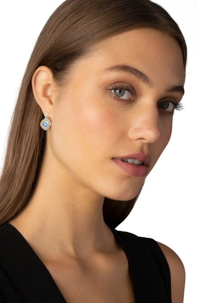 Shop Lagos Caviar Color Blue Topaz Drop Earrings In Swiss Blue Topaz