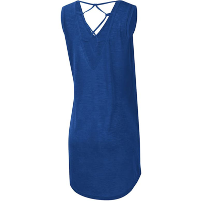 Shop G-iii 4her By Carl Banks Royal Chicago Cubs Game Time Slub Beach V-neck Cover-up Dress