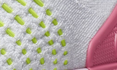 Nike React Phantom Run Flyknit 2 Running Shoe In White/ White/ Volt/ Pink Glow