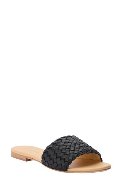 Shop Nisolo Isla Woven Slide Sandal In Black