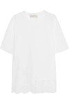 STELLA MCCARTNEY Molly Broderie Anglaise-Trimmed Cotton-Blend T-Shirt