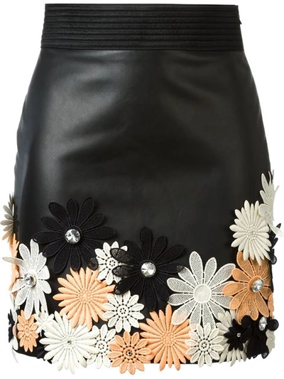 Emanuel Ungaro Flower Appliqué Mini Skirt